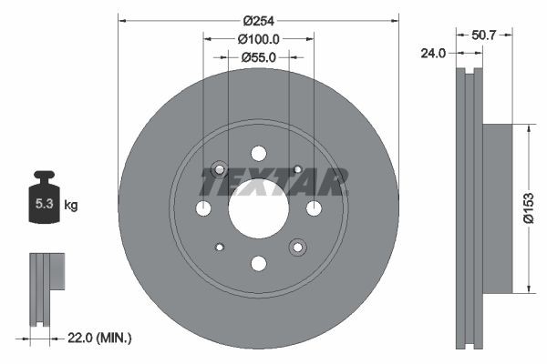 TEXTAR Δισκόπλακα 92147000 TEXTAR 92147000 γνήσια Αγωνιστικές δισκόπλακες Kia Rio Combi κόστος