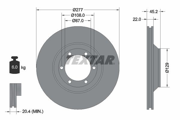 TEXTAR Brzdový kotouč 92149400 92149400 TEXTAR Športové brzdové kotúče Mitsubishi lacné