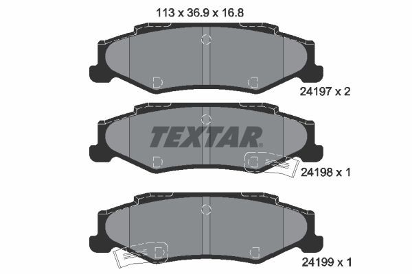 Brzdové doštičky/platničky TEXTAR 2419701 TEXTAR 2419701 Brzdové obloženie CHEVROLET CORVETTE 2003
