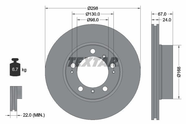 TEXTAR Brzdový kotouč 92088803 92088803 Športové brzdové kotúče TEXTAR PORSCHE 718