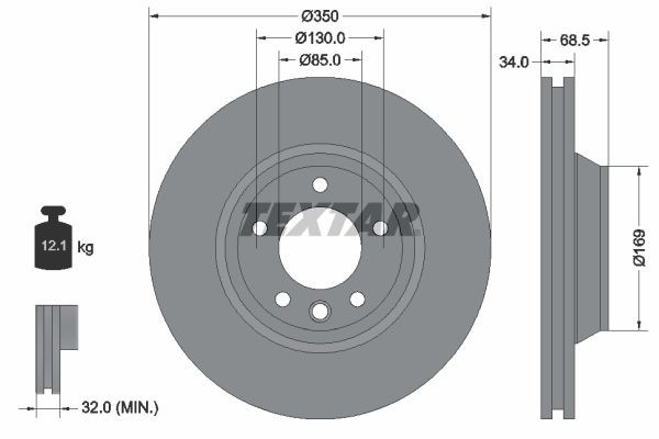 TEXTAR Bremseskive 92121705 92121705 PRO+ Sports bremseskiver PORSCHE 718 TEXTAR