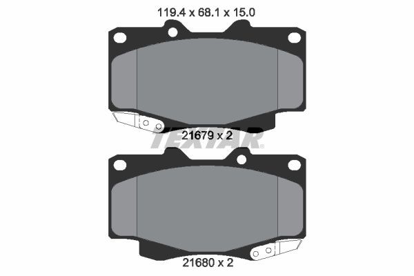 Pastilhas de travão TEXTAR 2168001 TEXTAR 2168001: Jogo de pastilhas de travão Toyota HILUX Pick-up 2024