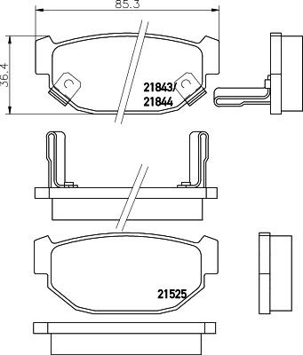 TEXTAR Bromsbelägg 2152501 TEXTAR 2152501 Bromsbelägg Leone 3 original