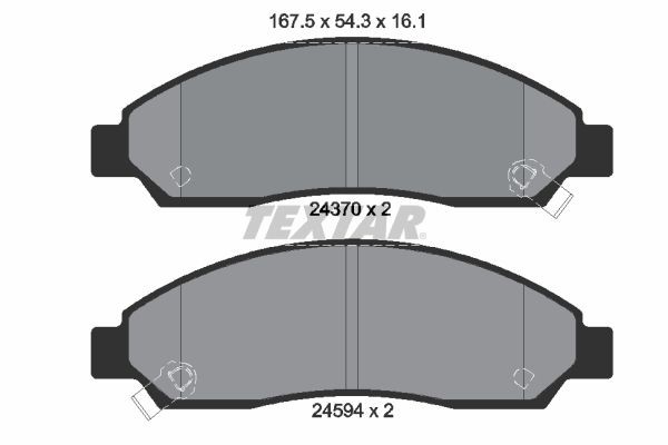 Remblokken TEXTAR 2437001 TEXTAR 2437001 Remblokkenset voor schijfrem CHEVROLET COLORADO 2004