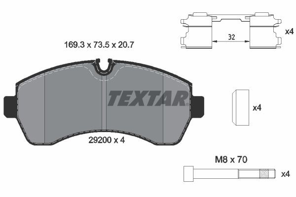 TEXTAR Piduriklotsid 2920002 TEXTAR 2920002 Sport piduriklotsid Sprinter 4-t (907, 910) hind