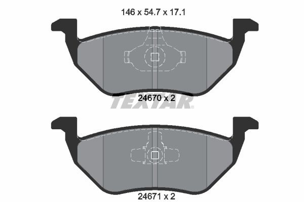 TEXTAR Bremsbeläge 2467001 2467001 TEXTAR Sportbremsbeläge Mazda Tribute EP Kosten