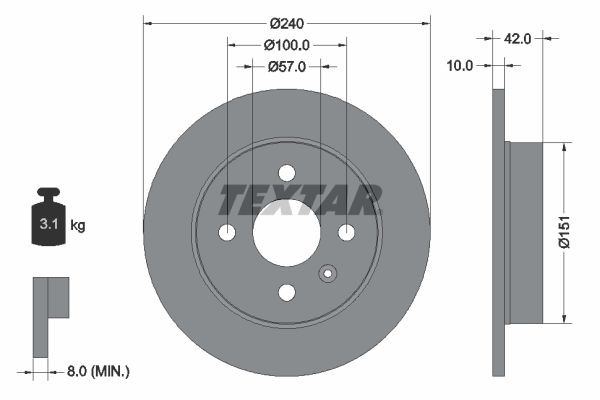 TEXTAR Piduriketas 92092003 Piduriketas TEXTAR HHR 92092003 odav