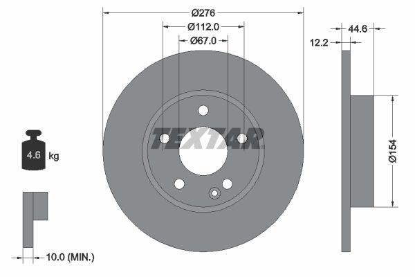 TEXTAR Δισκόπλακα 92131803 92131803 PRO Δίσκοι φρένων MERCEDES-BENZ VITO TEXTAR