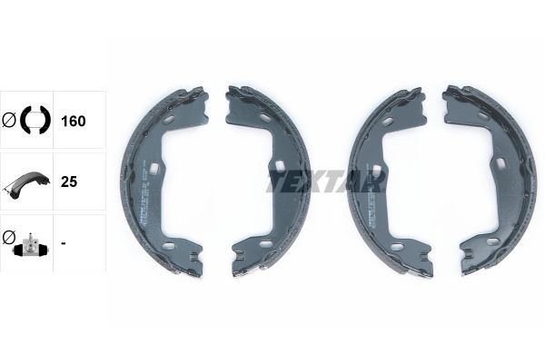 TEXTAR Σετ σιαγόνων φρένων, χειρόφρενο 91018400 91018400 Σιαγώνες χειροφρένου SEAT LEON TEXTAR