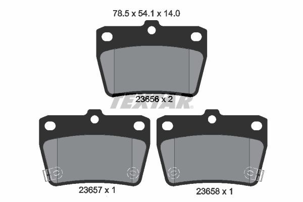 TEXTAR Fékbetét készlet, tárcsafék 2365601 Motor alkatrészek Tiggo DR (T11): Fékbetét készlet, tárcsafék TEXTAR 2365601