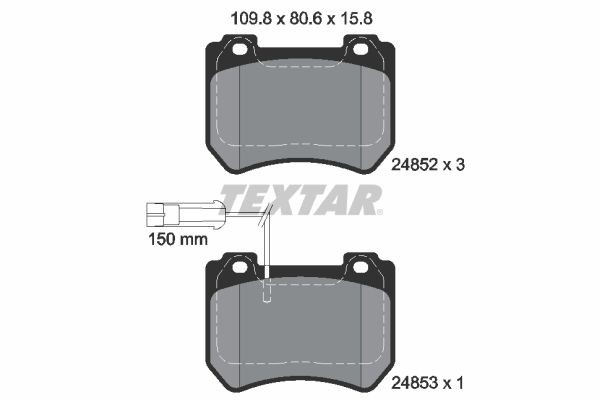 TEXTAR Bremžu kluči 2485201 Sporta bremžu kluči TEXTAR Alfa Romeo 145 2485201