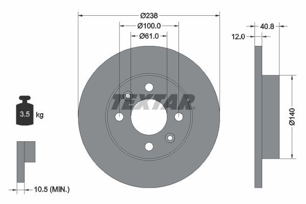 TEXTAR Bremseskive 92036103 Sports bremseskiver TEXTAR SANDERO 92036103 billig