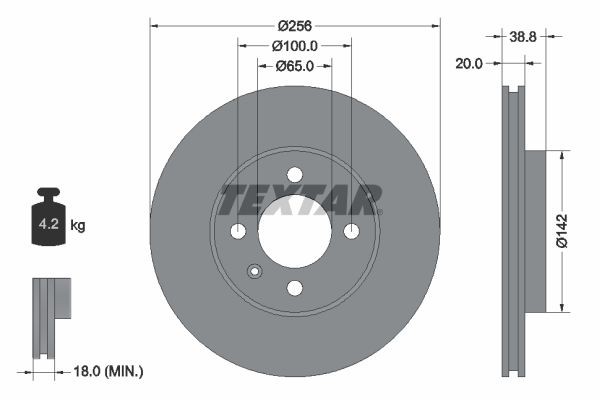 TEXTAR Bremsscheibe 92036803 TEXTAR PRO 92036803 Bremsscheibe Passat 3a5 Kosten