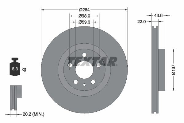 TEXTAR Disque de frein 92046803 TEXTAR 92046803 Disque de frein sport Alfa Romeo GT 937 prix