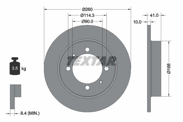 TEXTAR Brzdový kotouč 92083003 92083003 PRO Kotúče VOLVO V40 Kombi TEXTAR