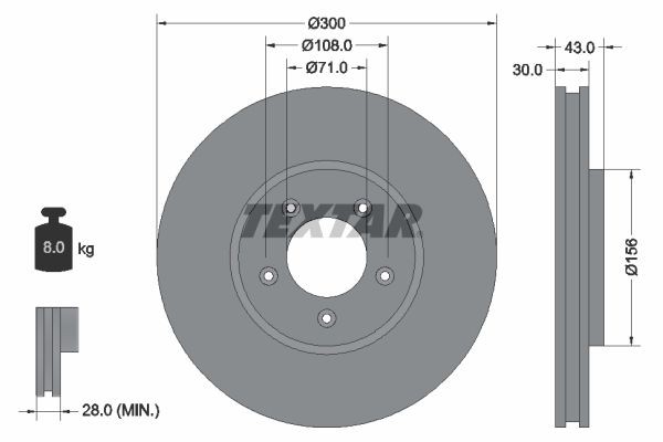 TEXTAR Brake disc 92099003 TEXTAR 92099003 LINCOLN Aviator (UN152) front brake discs