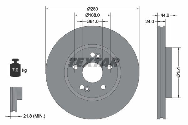 TEXTAR Disque de frein 92113803 TEXTAR 92113803 Disques Renault Safrane B54 prix