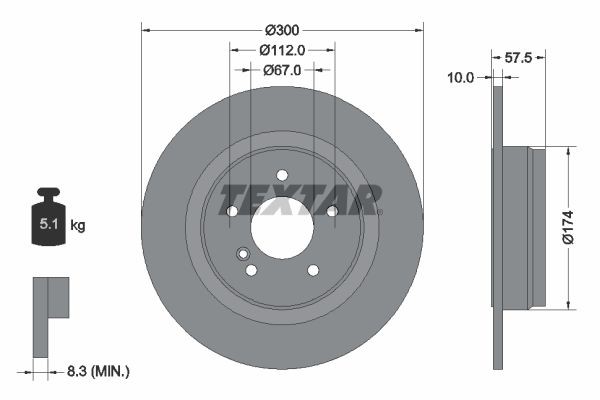 TEXTAR Piduriketas 92163303 Piduriketas TEXTAR Mercedes-Benz GLS PRO 92163303