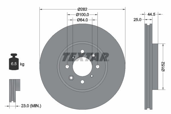 TEXTAR Brake disc 92170703 MG MGB TEXTAR performance brake discs 92170703