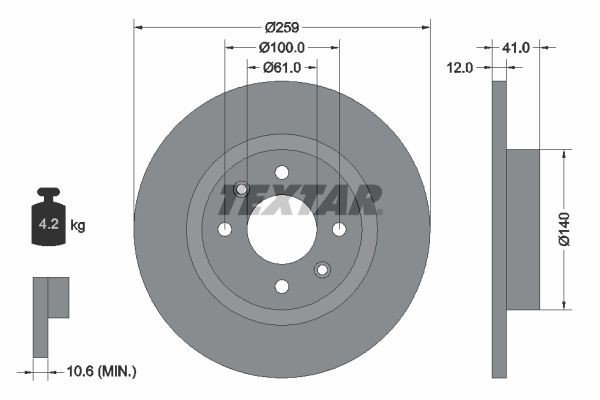 TEXTAR Δισκόπλακα 92175103 Δισκόφρενα TEXTAR DOKKER 92175103 φθηνά