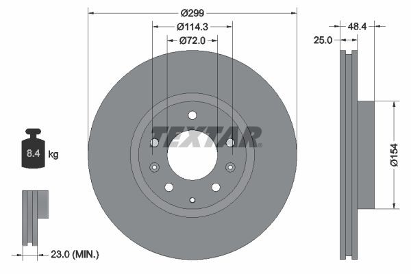 TEXTAR Disque de frein 92180703 Mazda 6 Disque de frein sport TEXTAR PRO 92180703