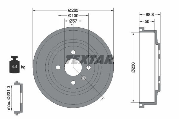 TEXTAR Bremstrommel 94031500 Bremstrommeln TEXTAR KARL 94031500 günstig