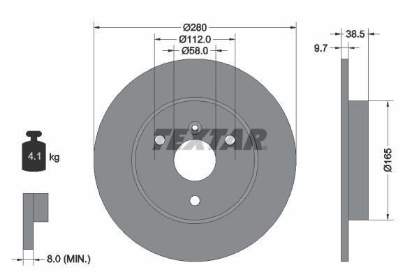 TEXTAR Piduriketas 92155503 TEXTAR 92155503 Sport pidurikettad Smart 450 Cabrio odav