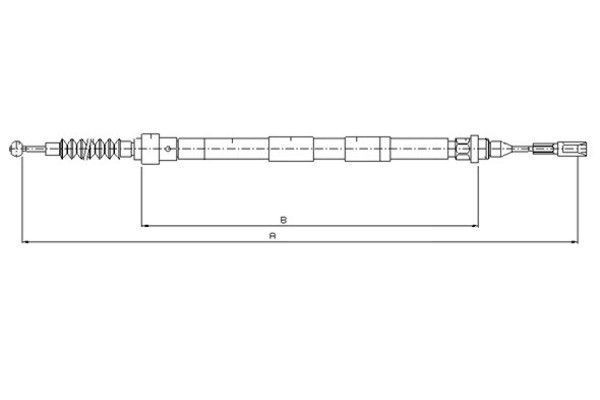 TEXTAR Hand brake cable 44005100 FORD StreetKA TEXTAR handbrake 44005100