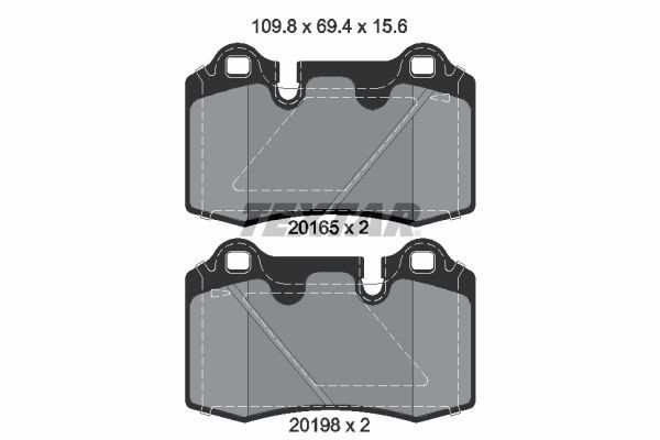 Bremseklosser TEXTAR 2016501 TEXTAR 2016501 Bremsekloss ASTON MARTIN VANTAGE 2007