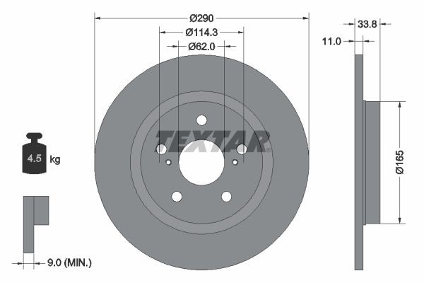 TEXTAR Bremseskive 92195200 Skivebremser TEXTAR MR 2 92195200 billig