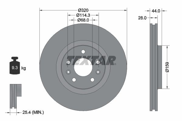 Bremseskive TEXTAR 92195403 TEXTAR PRO 92195403 Bremseskive RENAULT SAFRANE 2024