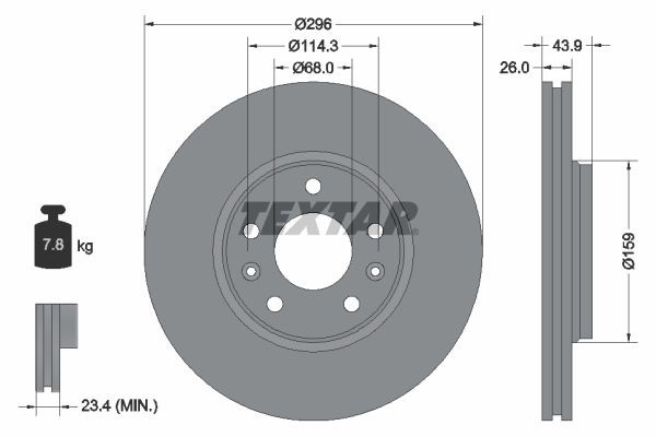 TEXTAR Bremseskive 92195603 92195603 PRO Bremseskiver RENAULT 9 TEXTAR