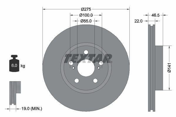 TEXTAR Bremžu diski 92199300 Bremžu diski TEXTAR VIVIO 92199300 lēti