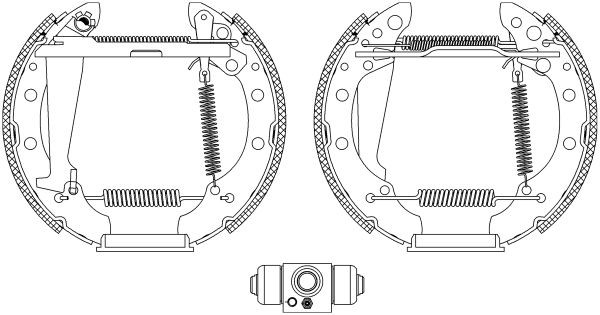 TEXTAR Bremžu komplekts, Trumuļu bremzes 84044706 84044706 Shoe Kit Pro Trumuļu bremzes SKODA FABIA TEXTAR