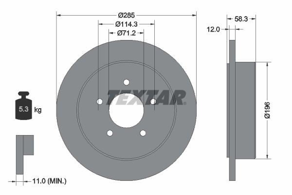 TEXTAR Bremseskive 92169100 TEXTAR 92169100 Ford Explorer UN46 Sports bremseskiver originale pris