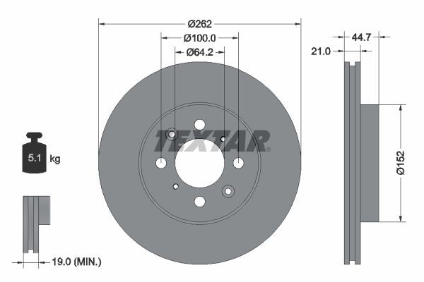 TEXTAR Brake disc 92060903 MG MGB TEXTAR performance brake discs 92060903