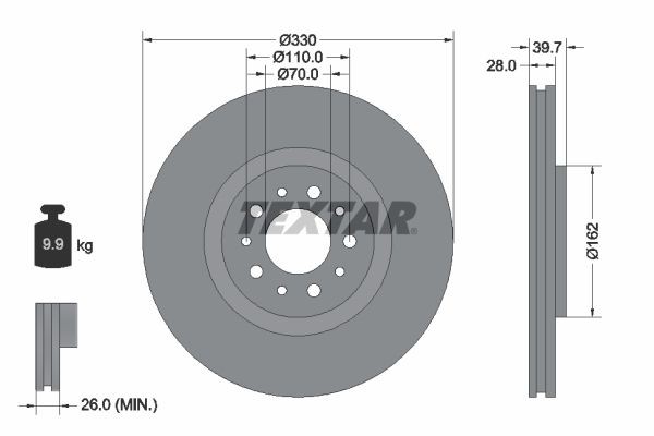 TEXTAR Disco freno 92145103 92145103 Dischi freno TEXTAR JEEP CJ5 - CJ8 costo