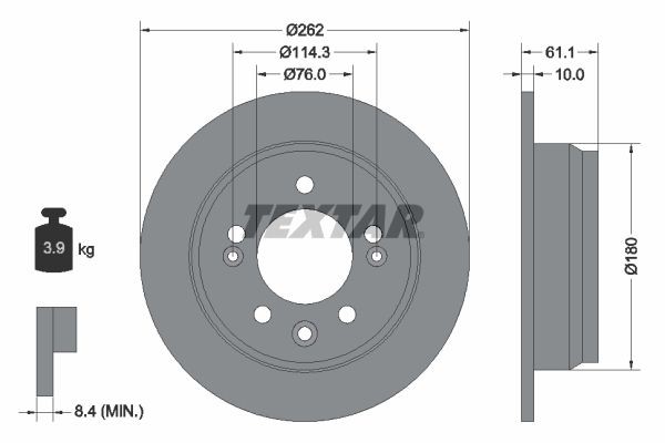TEXTAR Disque de frein 92161703 Disque de frein sport TEXTAR RIO 92161703 pas cher