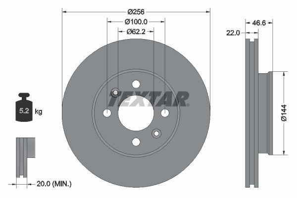 TEXTAR Piduriketas 92164703 Piduriketas TEXTAR SPORTAGE 92164703 odav