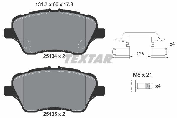 TEXTAR Brzdové doštičky/platničky 2513402 TEXTAR 2513402 Brzdové platničky Ford Transit Courier Van originálne cena