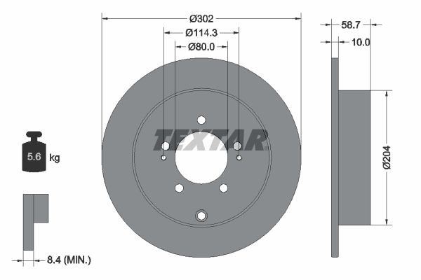 TEXTAR Brzdový kotouč 92167003 TEXTAR Športové brzdové kotúče MITSUBISHI PRO 92167003