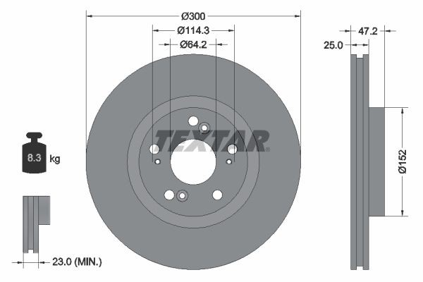 Bremseskive TEXTAR 92140903 TEXTAR PRO 92140903 Bremseskiver HONDA PILOT 2020