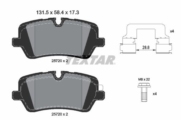 TEXTAR Pastilhas de travão 2572001 TEXTAR 2572001 originais Pastilhas de travão Land Rover L405 custo