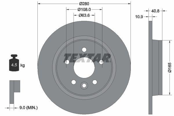 TEXTAR Brzdový kotouč 92255603 Kotúčové brzdy TEXTAR V40 Kombi 92255603 lacné