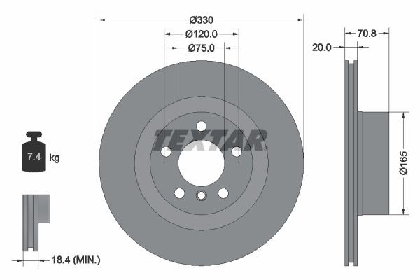 TEXTAR Δισκόπλακα 92256303 92256303 Δισκόπλακες TEXTAR BMW i3