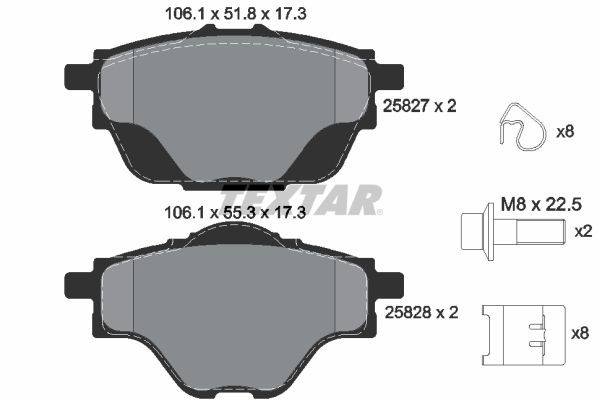 TEXTAR Kit pastiglie freni 2582701 TEXTAR 2582701 Pasticche dei freni CITROËN C4 Spacetourer Van / Station Wagon (3D_) originali prezzo
