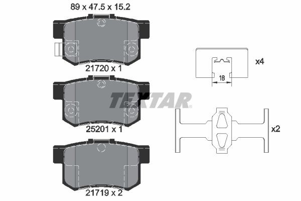 TEXTAR Remblokken 2172001 Suzuki SX4 Race-remblokken TEXTAR 2172001