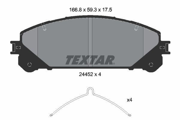 TEXTAR Fékbetét készlet, tárcsafék 2445201 TEXTAR 2445201 Fékberendezés Alphard AH30 2019
