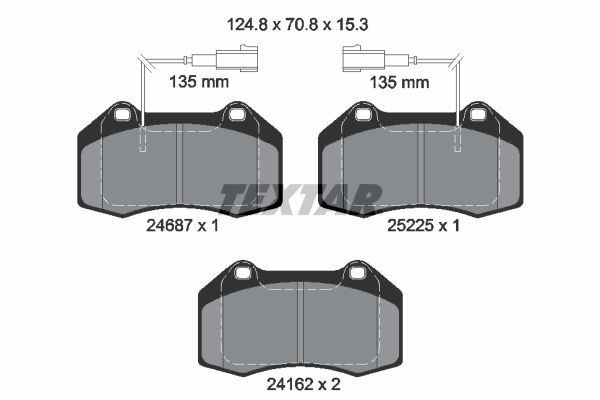 TEXTAR Bremžu kluči 2468701 2468701 Sporta bremžu kluči TEXTAR ALFA ROMEO 145