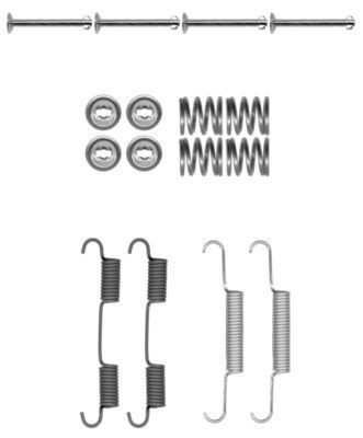 TEXTAR Brake shoe fitting kit 97037500 97037500 TEXTAR accessory kit brake shoes NISSAN